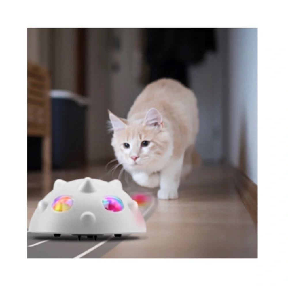 Peek-A-Boo Interactive Robotic Electronic Indoor Self Rolling Cat Feather Toy